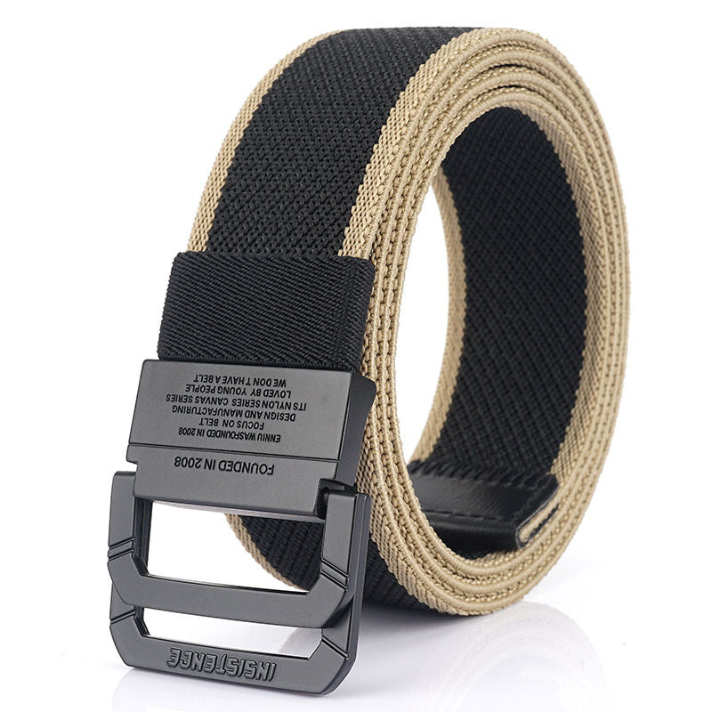 Men's Double Buckle Canvas Outdoor Sports Casual Belts