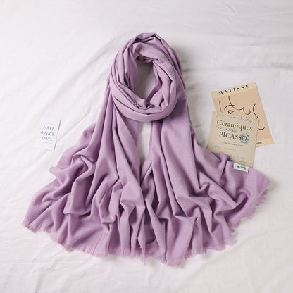 Women's Monochrome Korean Wild Candy Color Barbed Scarfs