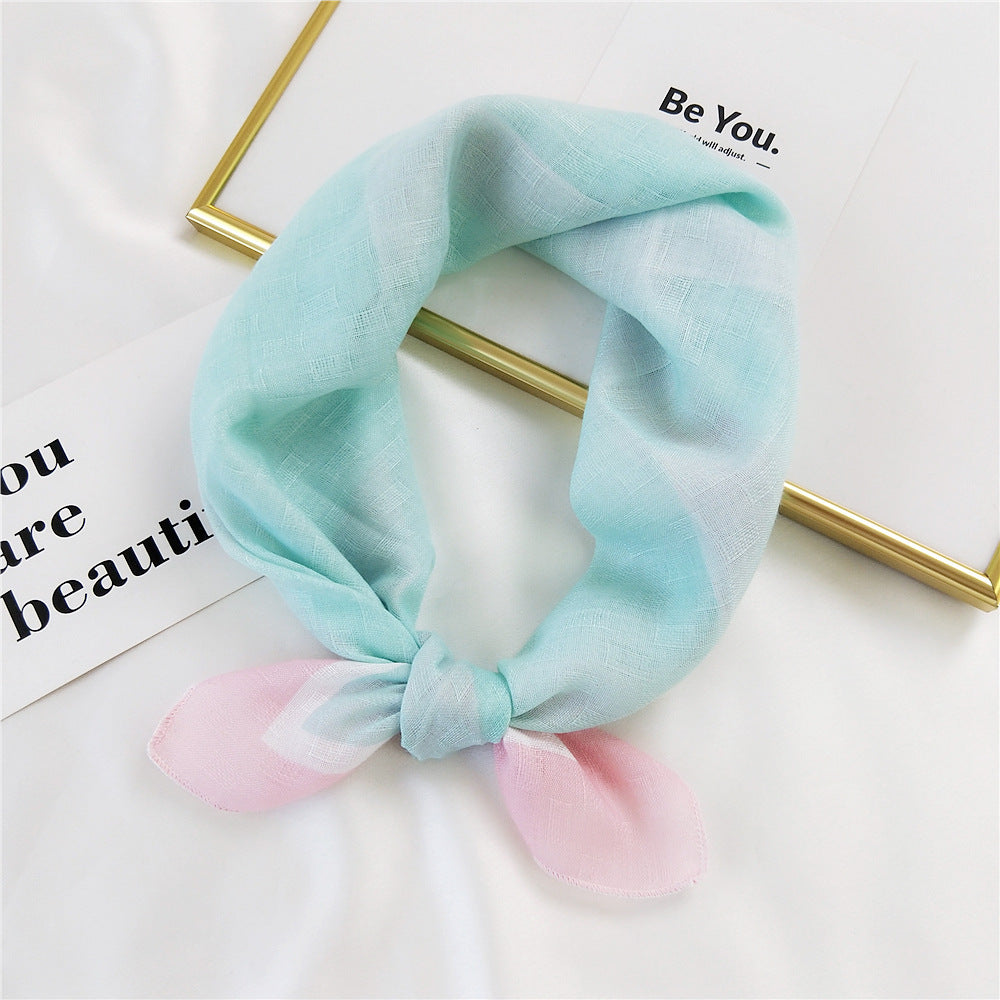 Women's Small Square Towel Silk Summer Fresh Korean Scarfs