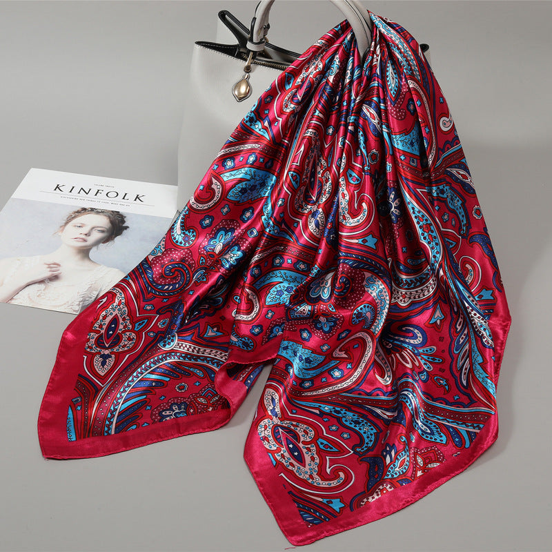 Women's Large Kerchief Silk Autumn Summer Thin Scarfs