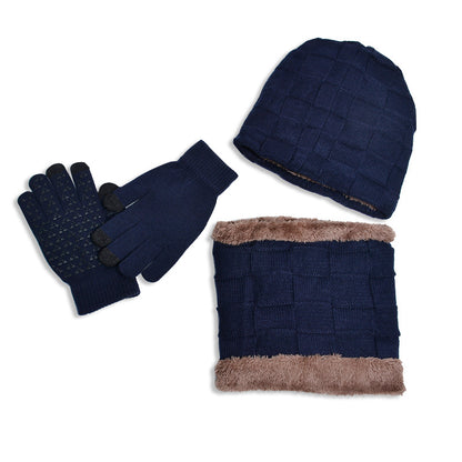 Children's Hat Three-piece Winter Outdoor Fleece-lined Thermal Kids' Headwear