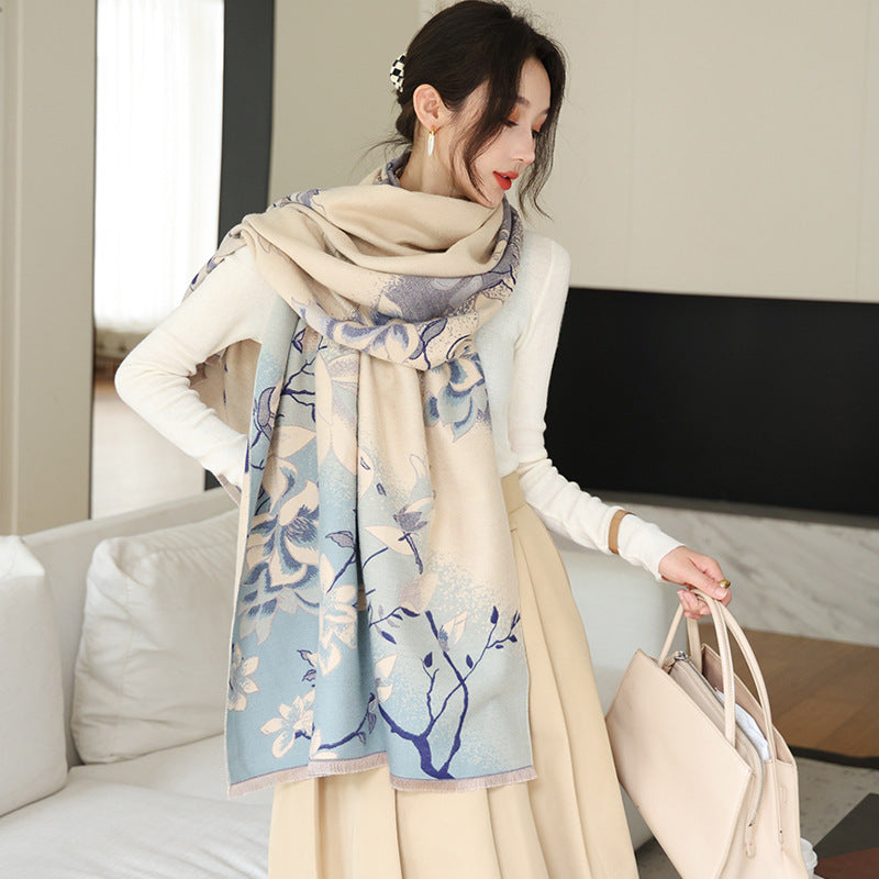 Women's Outer Wear High-grade Shawl Blanket Office Scarfs