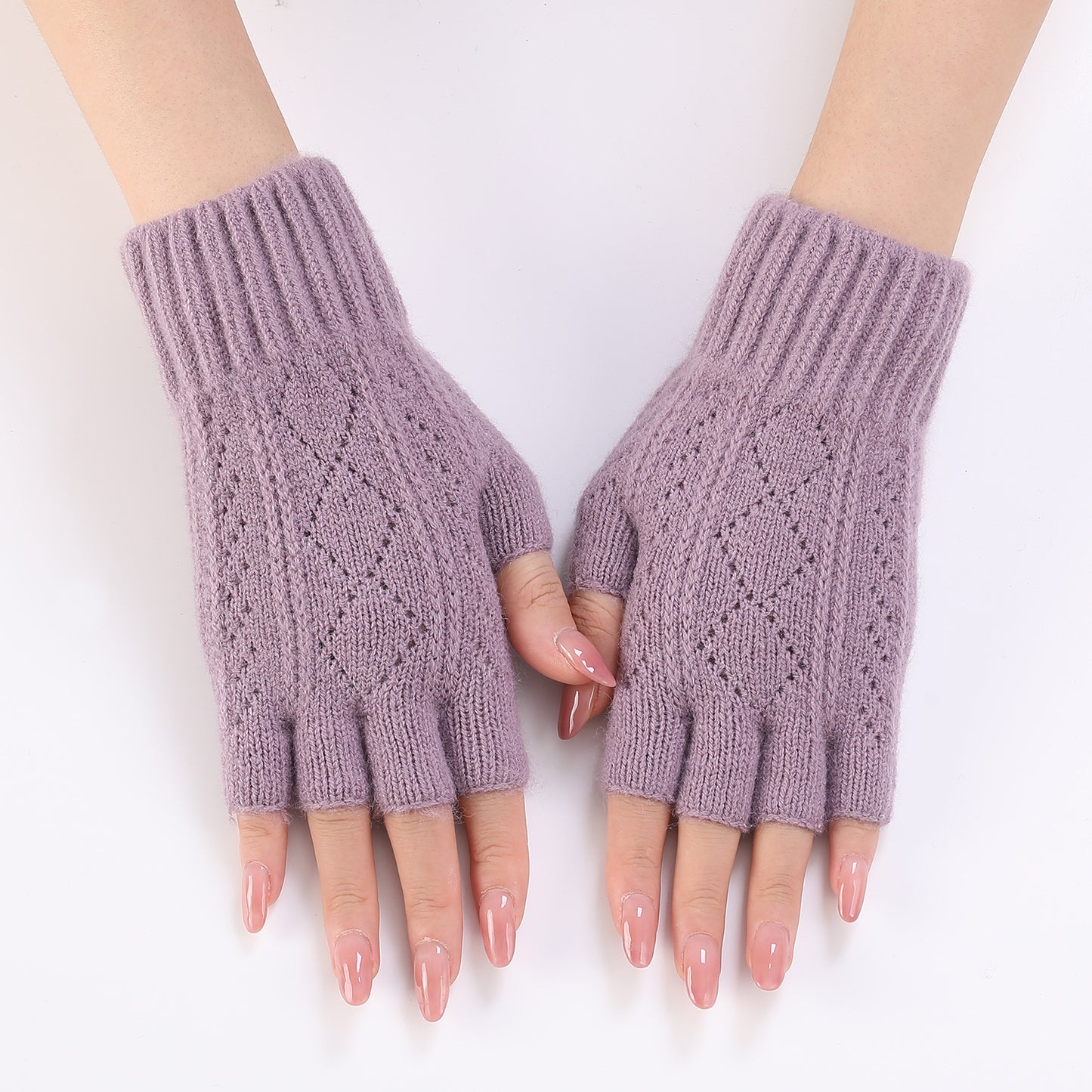 Women's Finger Arm Sleeve Knitted Wool Keep Warm Wristband Gloves