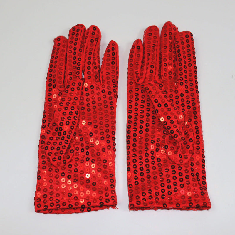 Children's Sequined Dance Show Kindergarten Jackson Adult Gloves