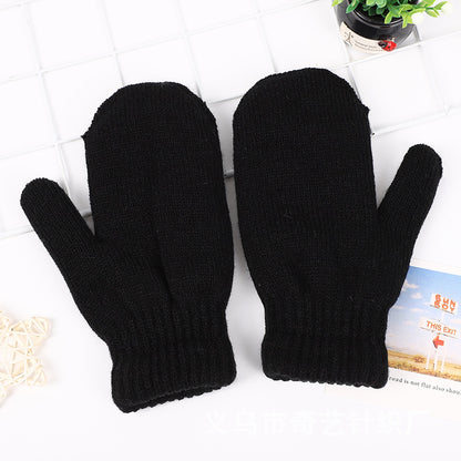 Women's & Men's Thickened Wool Keep Warm Couple Solid Color Gloves