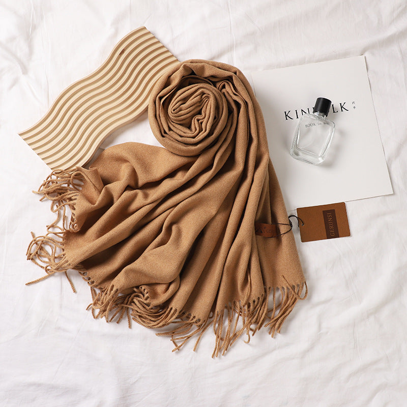 Solid Color Barbed Hair Female Thickened Scarfs