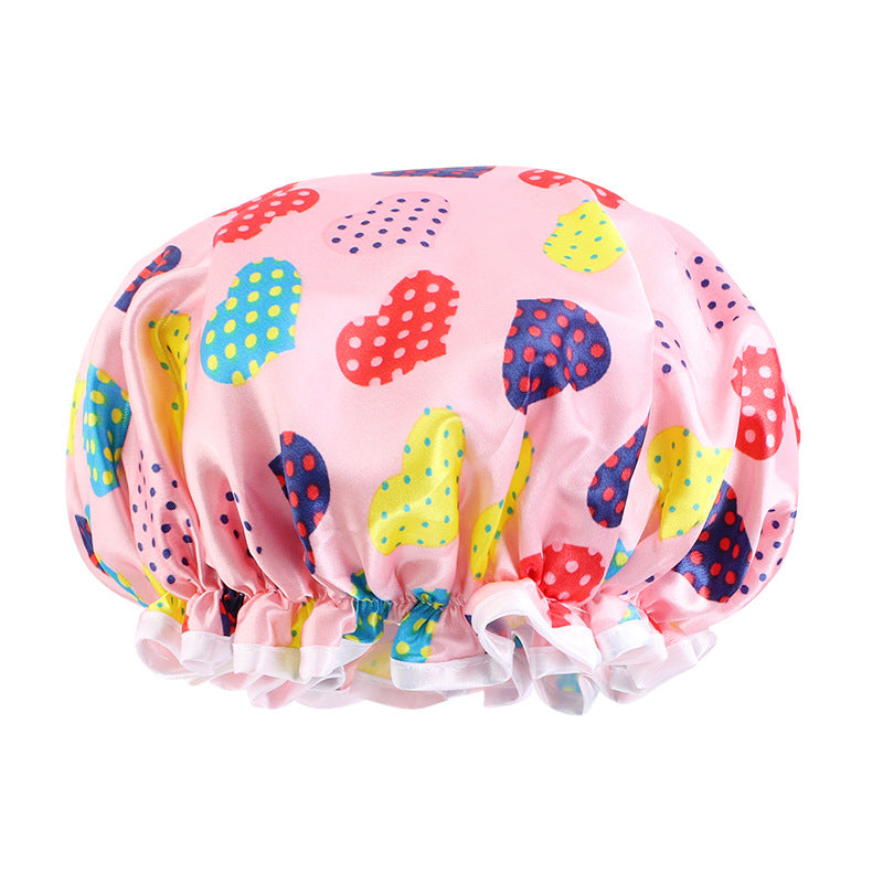 Children's Cartoon Satin Shower Waterproof Bath Hat Kids' Headwear