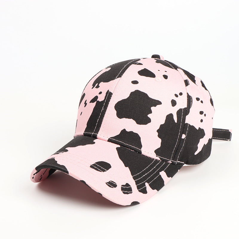 Women's & Men's Cartoon Cow Print Curved Brim Baseball Hats & Caps