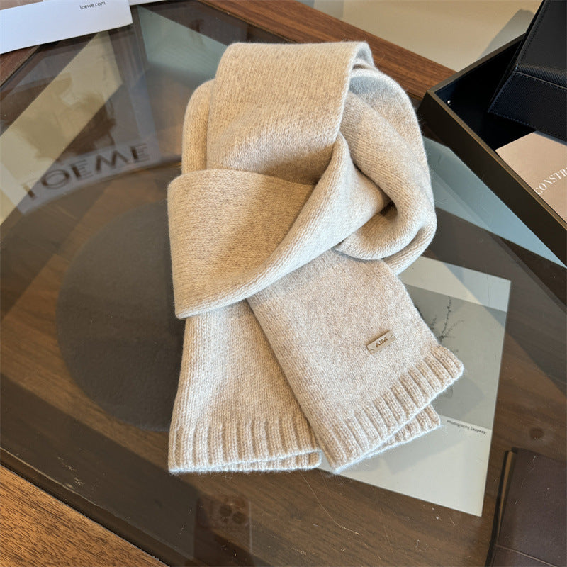 Women's & Men's Pure Wool Winter Solid Color Small Scarfs