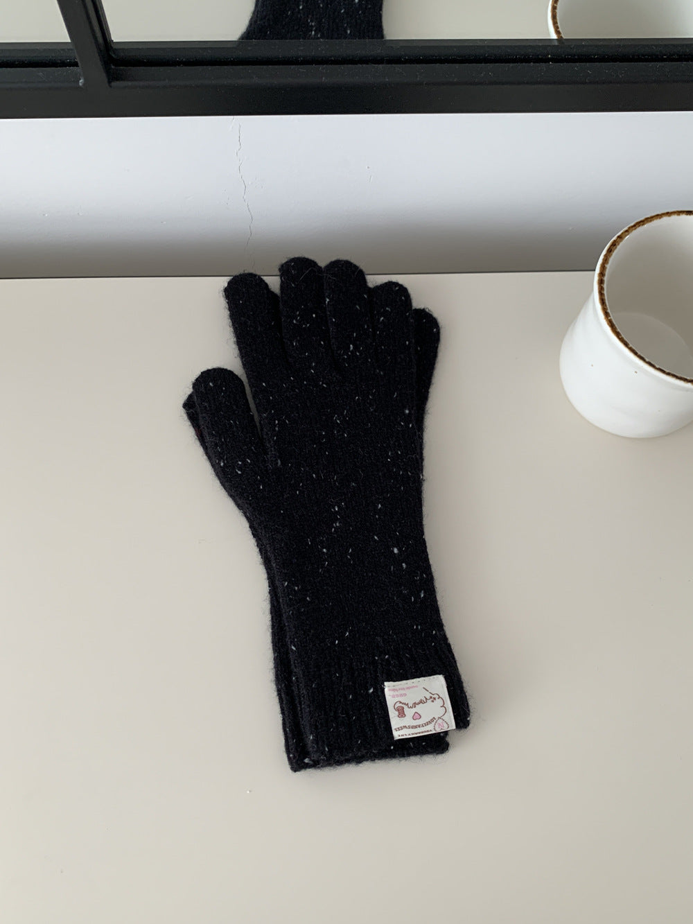 Colorful Wool Female Winter Cute Five Gloves