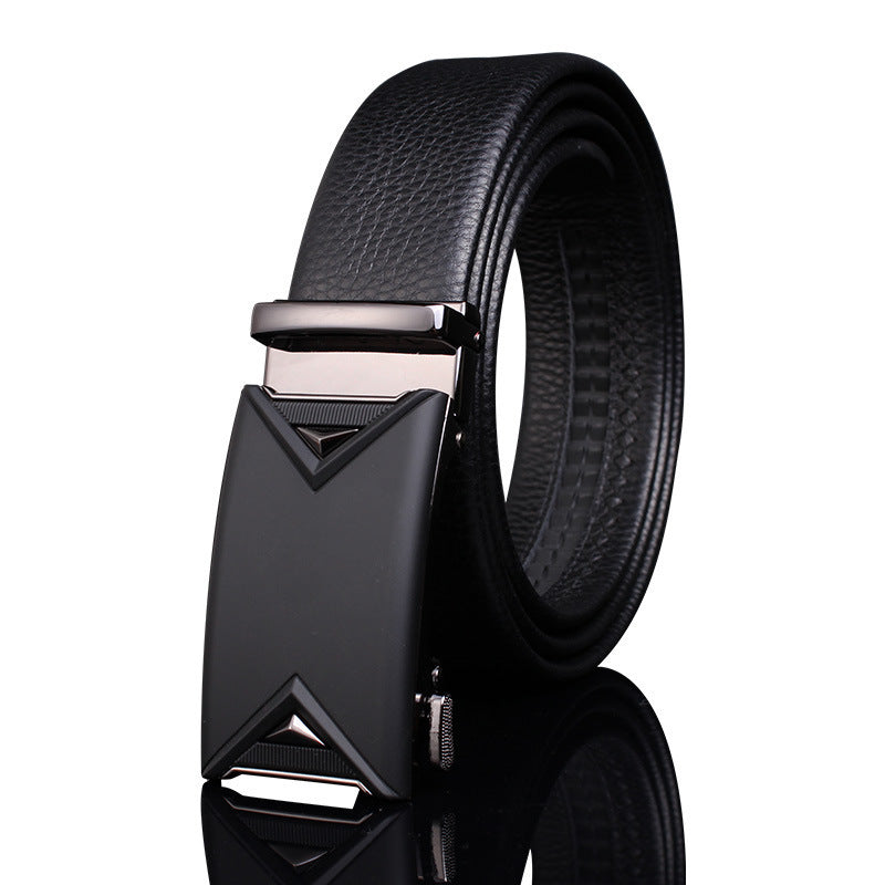 Men's First Layer Cow Leather Automatic Buckle Casual Belts