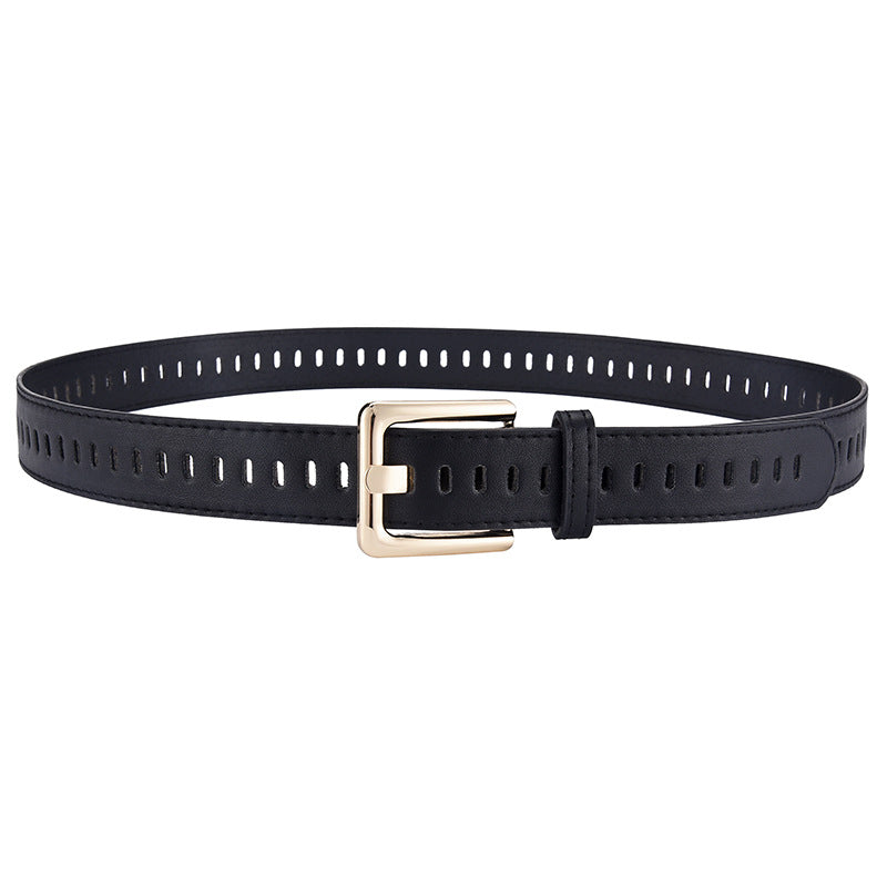 Women's Full Hole Decorative Pin Buckle Wide Belts