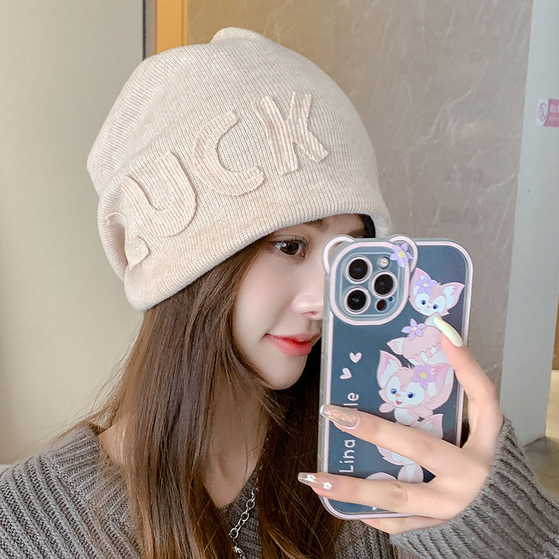 Women's Knitted Hat Thickened Keep Warm In Windproof Earflaps Korean Hats & Caps