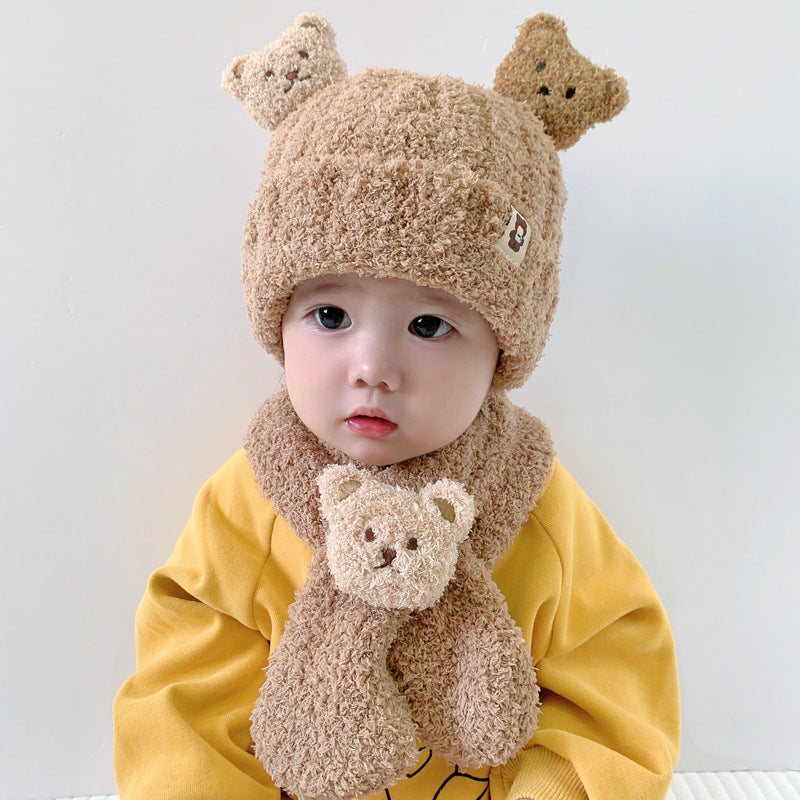 Children's Hat Cute Super Ear Protection Integrated Woolen Kids' Headwear