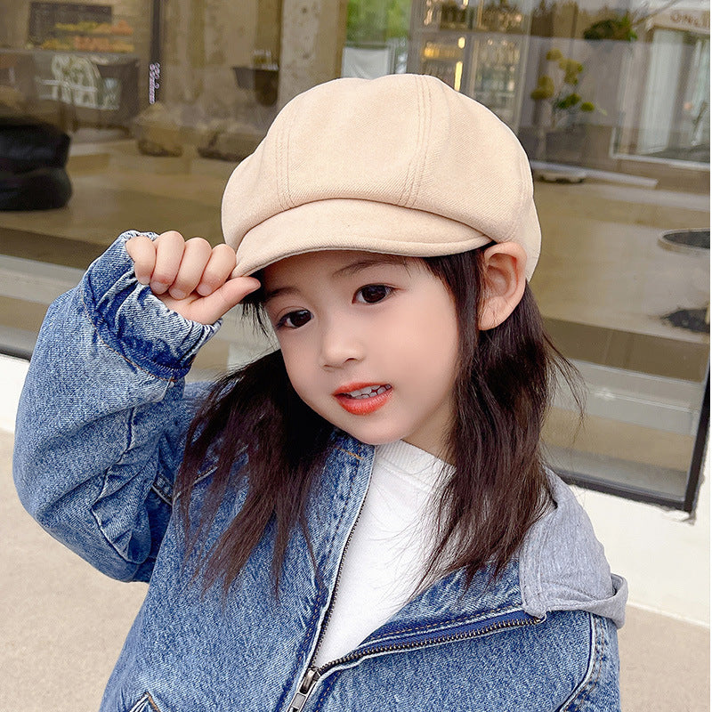 Children's Korean Style Hat Beret Octagonal Summer Kids' Headwear