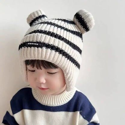 Hat Earmuffs Balls Woolen Boys Cute Kids' Headwear