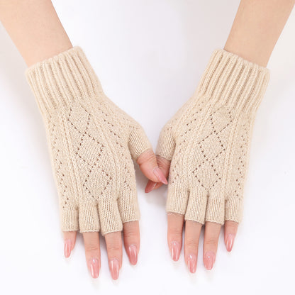 Women's Finger Arm Sleeve Knitted Wool Keep Warm Wristband Gloves