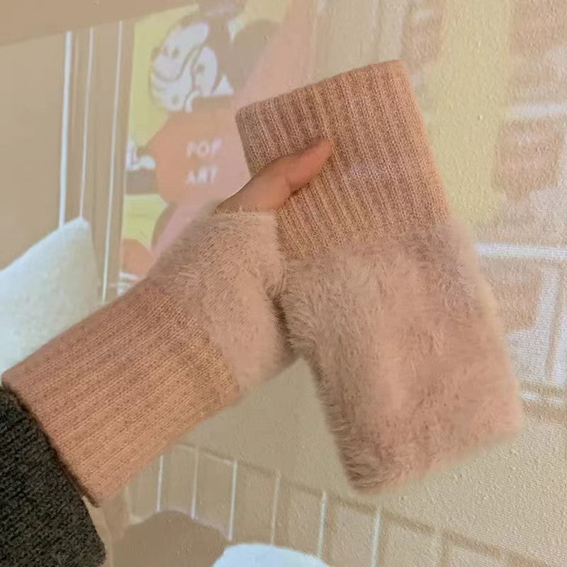 Knitted Office Writing Warm Leakage Touch Gloves