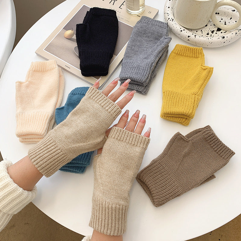 Warm Finger Open Female Winter Male Gloves