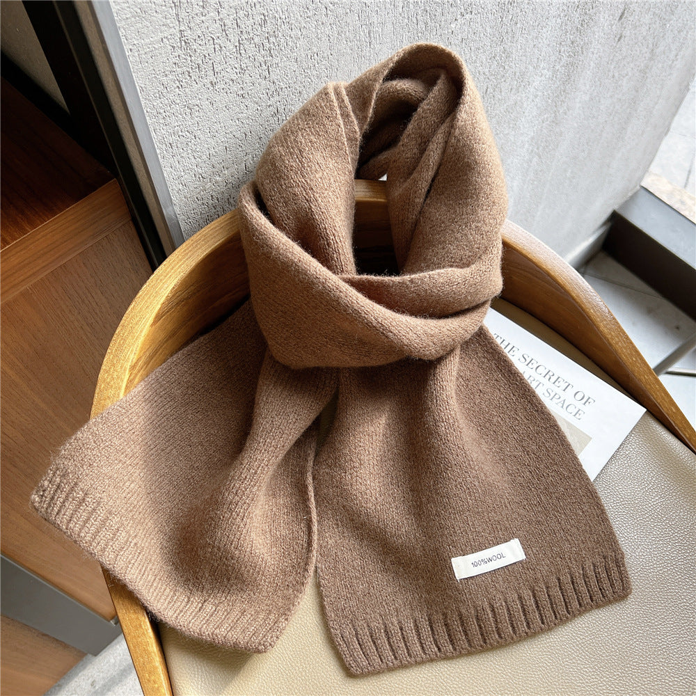 Women's Small Solid Color Knitted Wool For Scarfs