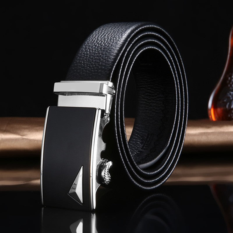 Men's First Layer Cow Leather Automatic Buckle Belts