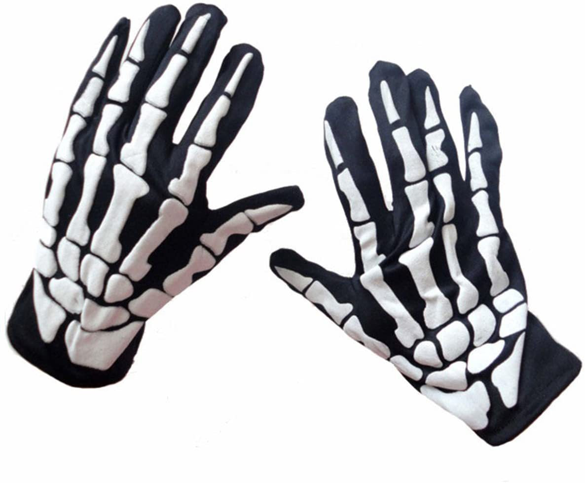 Women's & Men's Punk Skull Paw Joint Bone Halloween Gloves