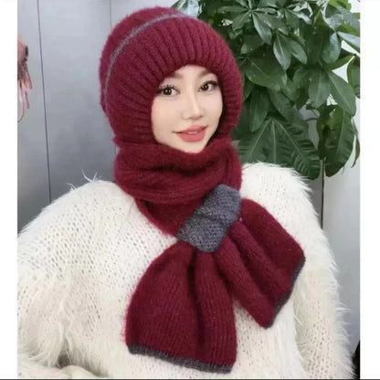 Female Thermal Knitting Wool Snow Riding Hats & Caps