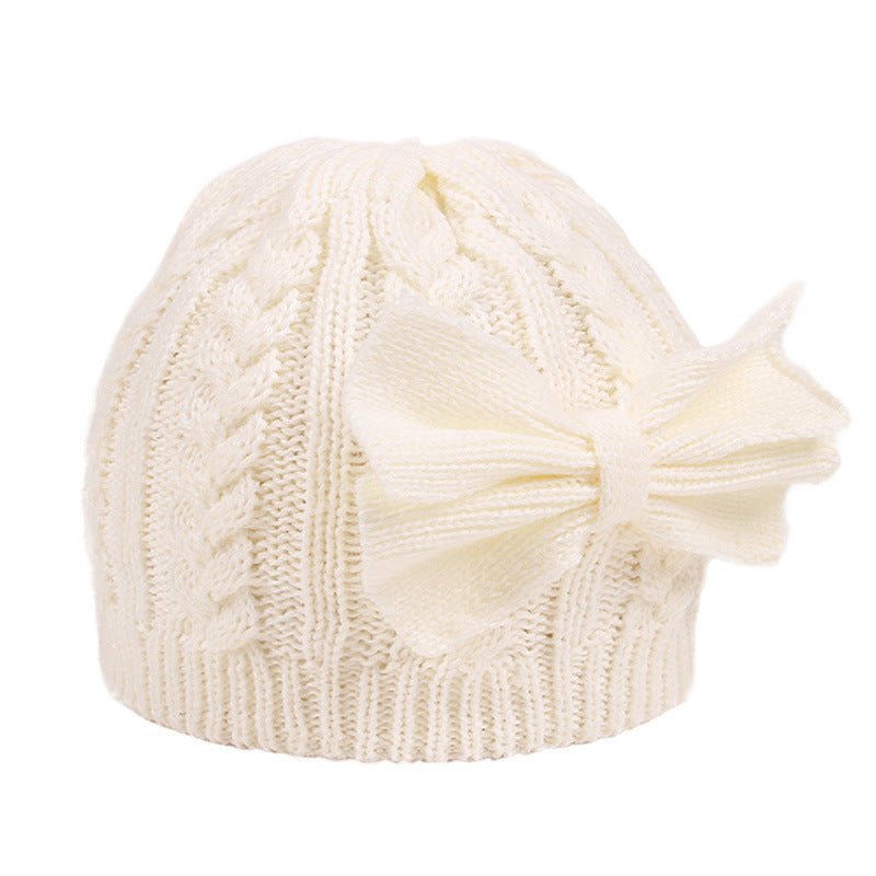 Children's Sweet Bowknot Hat Winter Warm Kids' Headwear