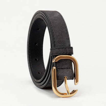 Women's Fashion Faux Denim Leather Pin Buckle Clothing Belts