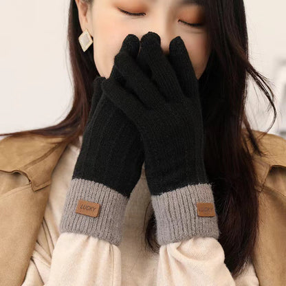 Women's Touch Screen Full Finger Knitted Wool Gloves