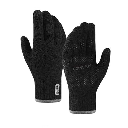 Men's Warm Double Layer Fleece-lined Mountain Climbing Gloves