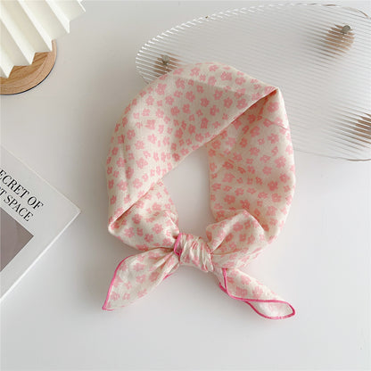 Women's Linen Small Square Towel Silk Artistic Scarfs