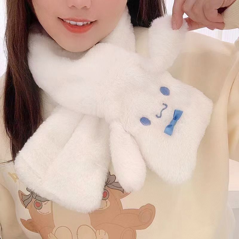 Winter Fleece-lined Thickened Fleece Cute Halter Warm Scarfs