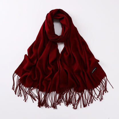 Imitation Cashmere Solid Color Long Warm Scarfs