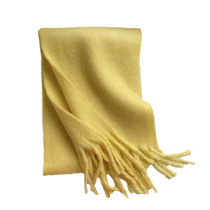 Cashmere Plush Pure Color Warm Keeping Scarfs