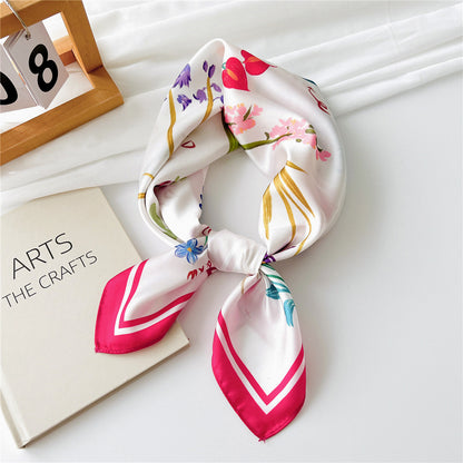 Women's Silk Autumn Summer Decorative Thin Fashionable Scarfs