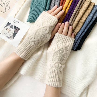 Knitted Half Female Winter Fingerless Finger Gloves