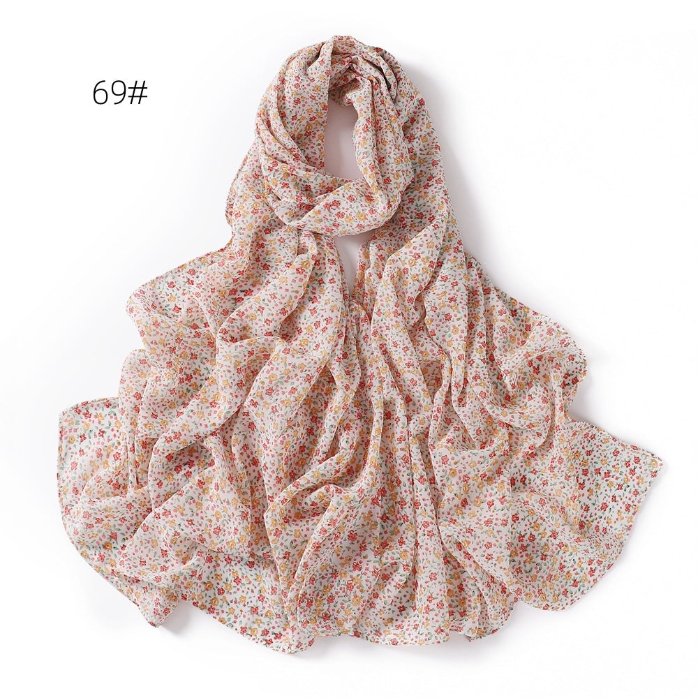 Small Floral Letter Sunscreen Shawl Pearl Scarfs