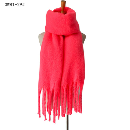 Women's & Men's Thick Tassel Circle Sand Solid Color Scarfs