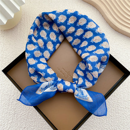 Square Towel Female Autumn Summer Bandana Headband Silk Scarfs