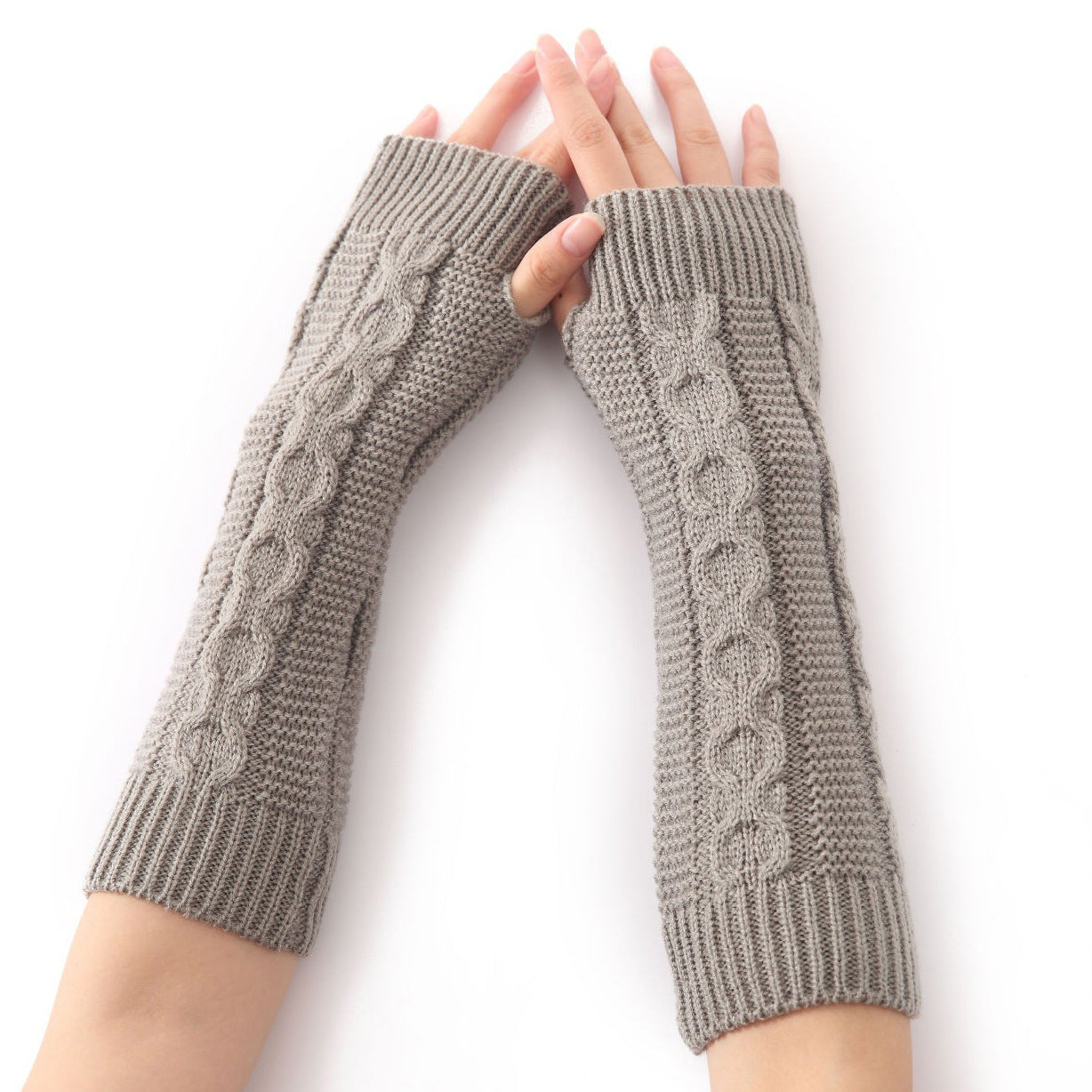 Women's & Men's Pattern Fingerless Half Finger Wool Wristband Oversleeve Gloves