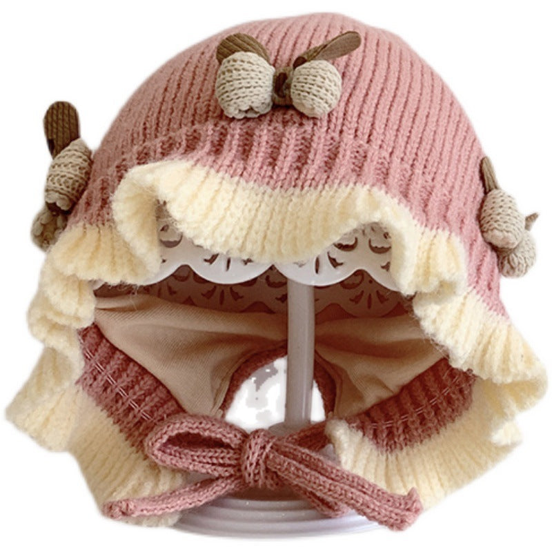 Style Hat Winter Double Layer Thickened Warm Keeping Princess Kids' Headwear