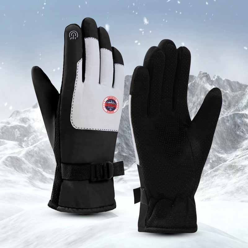 Women's & Men's Winter Warm Riding Fleece-lined Thick Windproof Waterproof Gloves