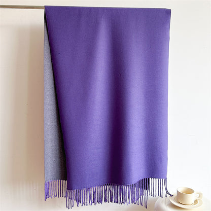 Women's & Men's Cashmere Winter Thickened Warm Double-sided Two-color Scarfs