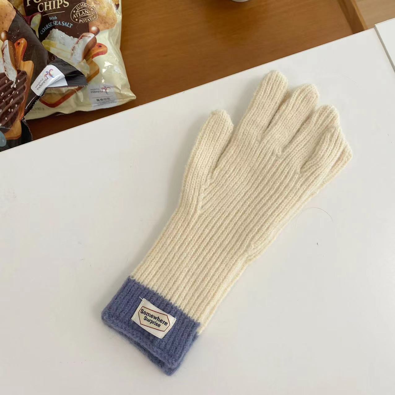 Touch Screen Finger Five Warm Female Gloves