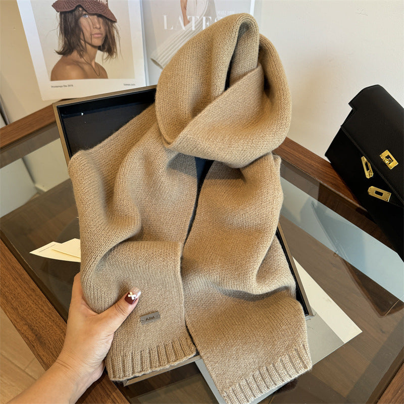 Women's & Men's Pure Wool Winter Solid Color Small Scarfs