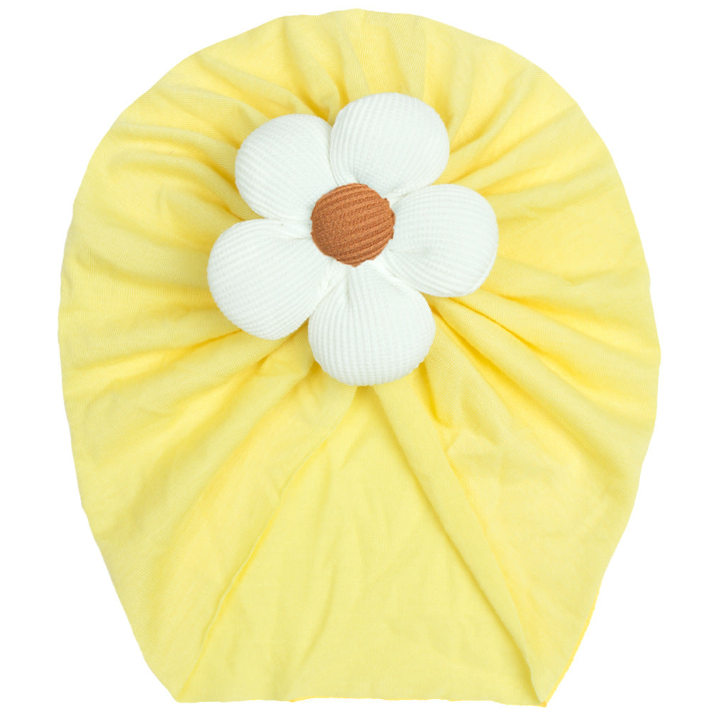 Children's Solid Color Hat Flower Breathable Sleeve Kids' Headwear