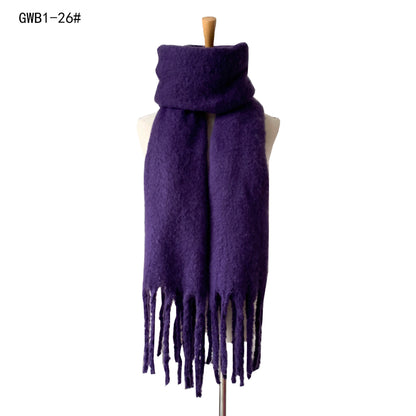 Women's & Men's Thick Tassel Circle Sand Solid Color Scarfs