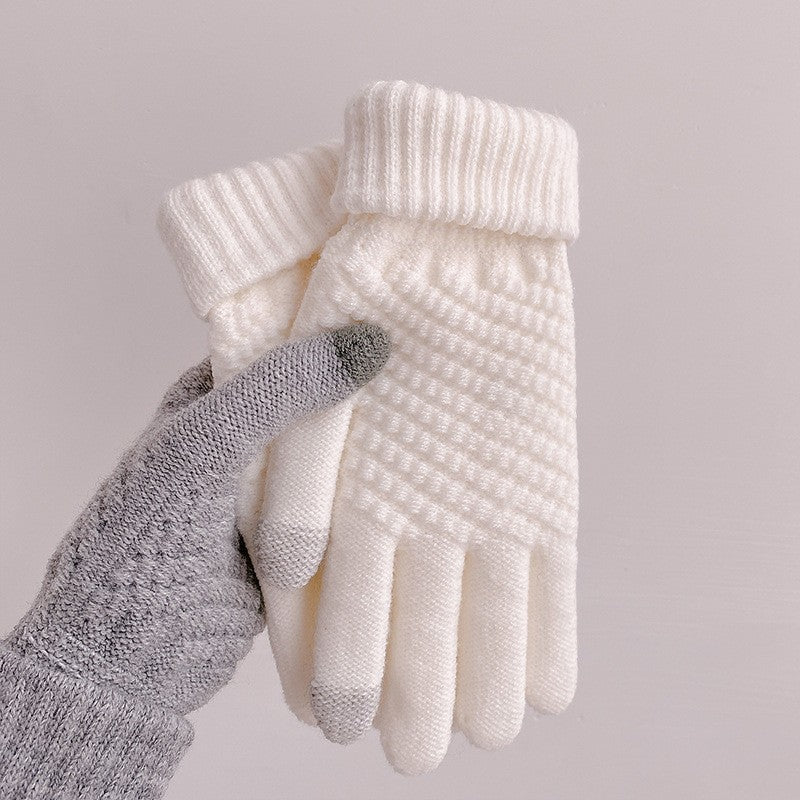 Cotton Touch Screen Female Winter Cute Riding Korean Gloves