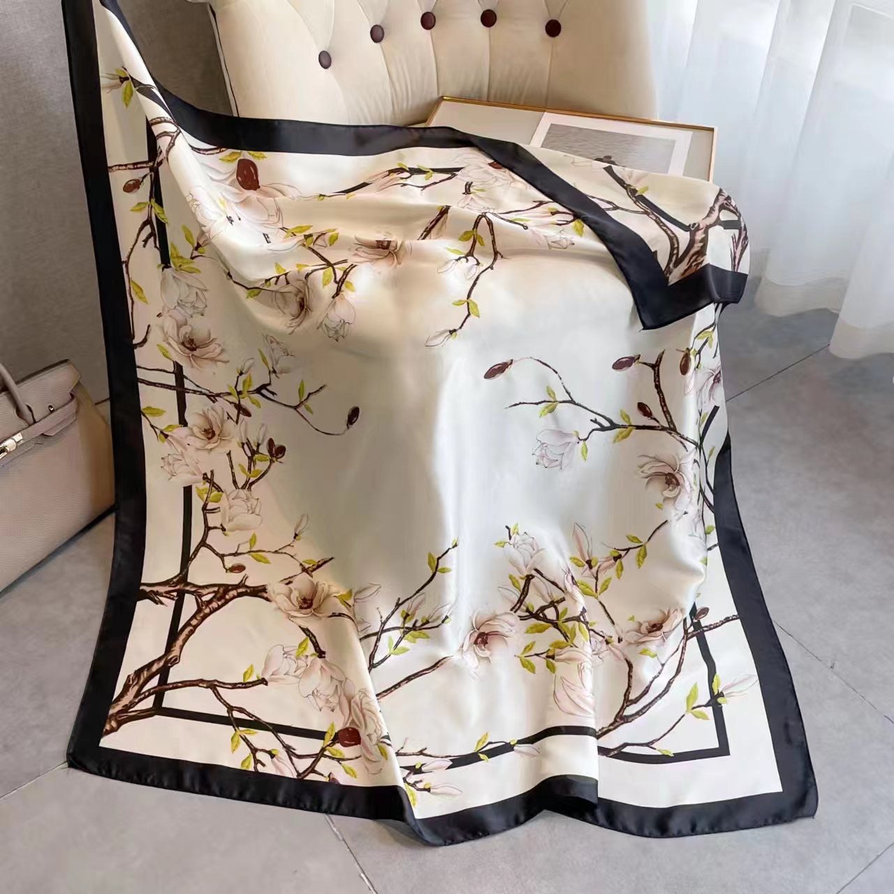 Kerchief Air-conditioned Room Neck Shawl Flower Print Scarfs